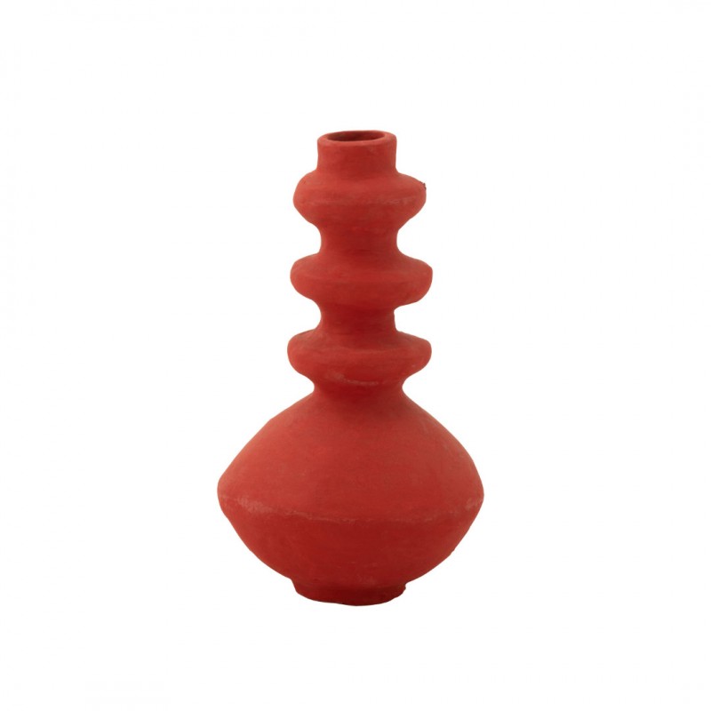 VASE DECOR PAPER MACHE RED 40